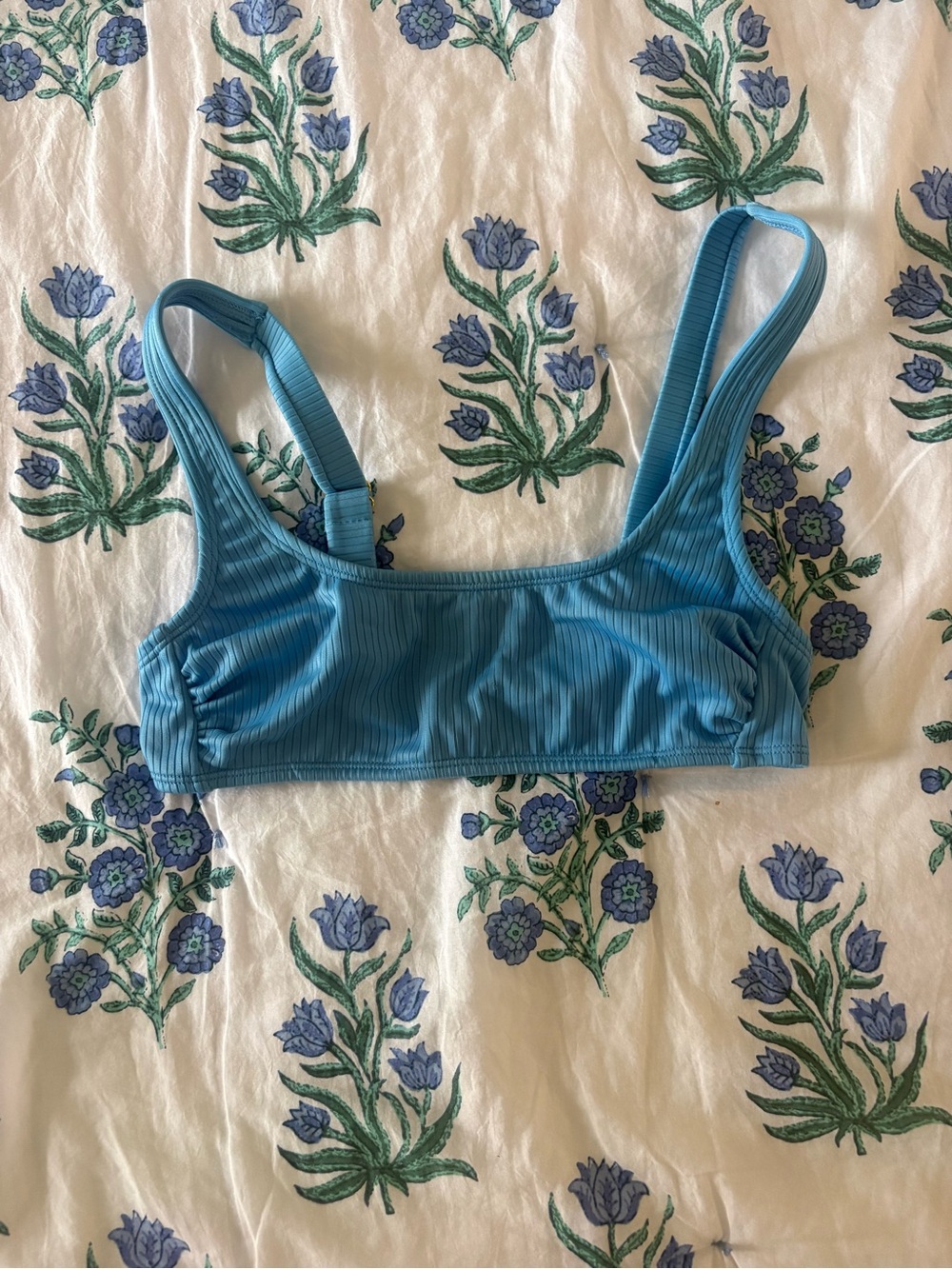 Target Blue Ribbed Bikini Top